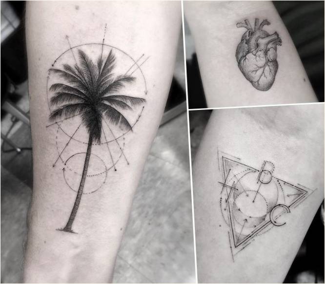 Dr. Vu kombinirao je slike grabežljivih životinja u tetovaži, slike ljudskih organa s geometrijskim uzorcima